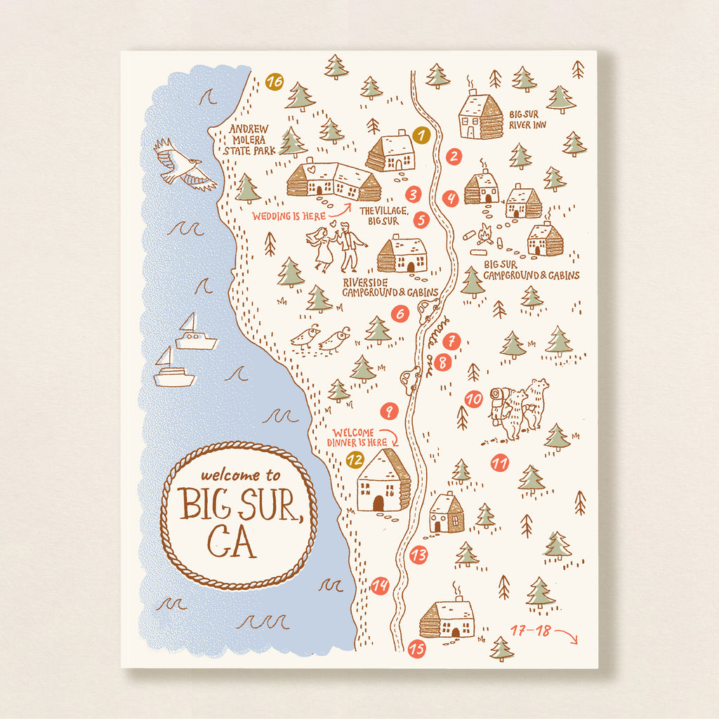 Illustrated Destination Wedding Map