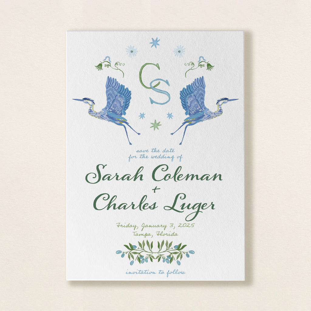 Custom Hand Painted Wedding Invite / Save the Dates