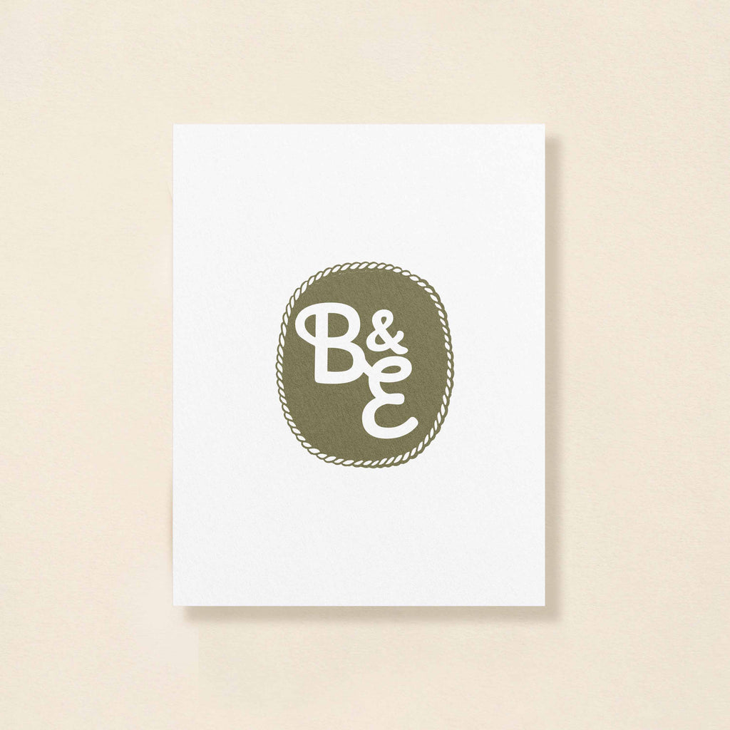 Modern Wedding Crest with Icons