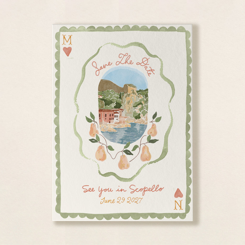 Custom Hand Painted Wedding Invite / Save the Dates